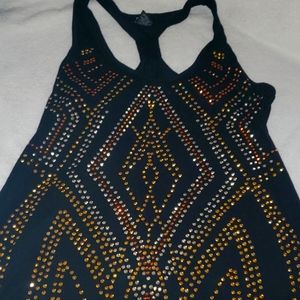 ❤ 3/$25 Size XL metal embellished tank top.